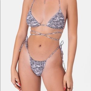 Snakes tie side bikini bottom